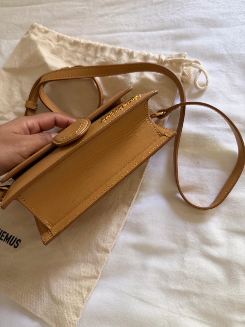 Jacquemus Brown Le Chiquito Nano Shoulder Bag with Gold Logo - Picture 3 of 5